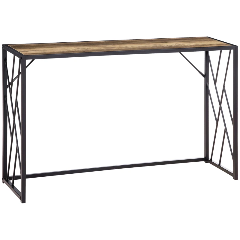 HOMCOM Consola, Mesa de entrada, Diseño industrial, Estructura metálica estable, 120 x 35 x 75 cm