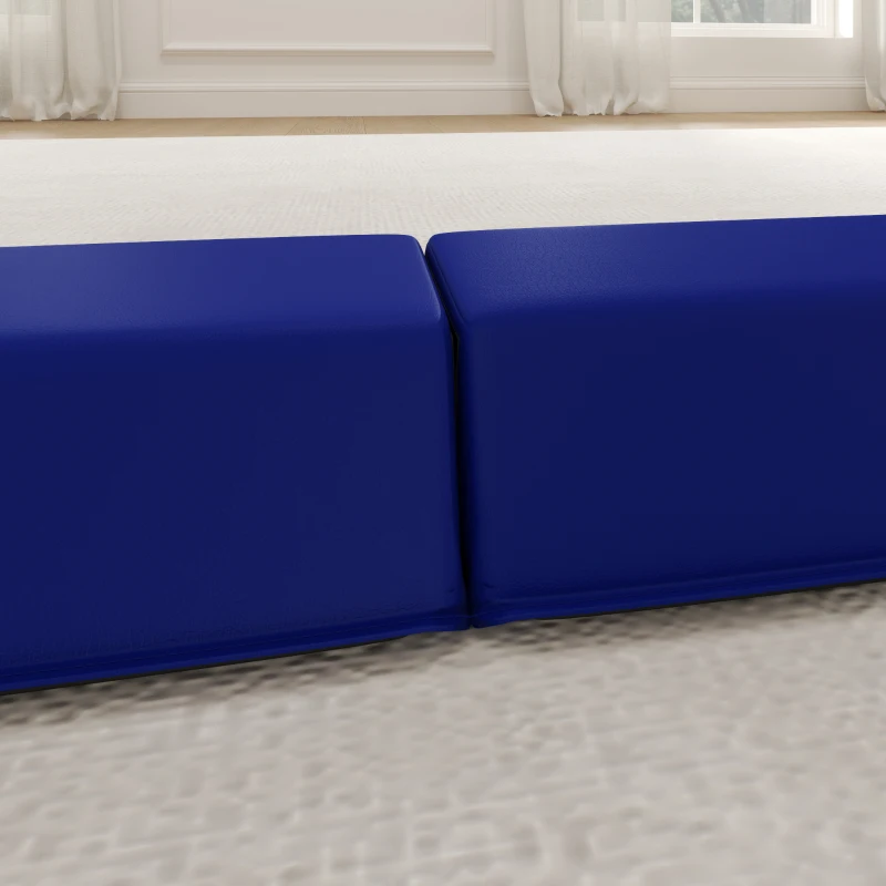 SPORTNOW Barra de equilibrio de 2,4 m, plegable, con base antideslizante, para niños a partir de 3 años, hasta 80 kg, azul