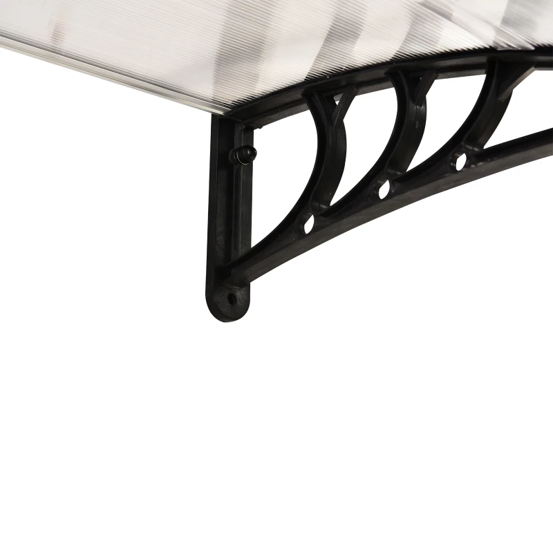 Outsunny Toldo de Puerta 75x100 cm Toldo en Voladizo Cubierta Policarbonato Blanco