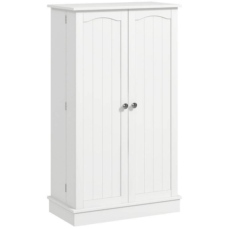 HOMCOM Armario mueble de cocina despensa 2 puertas con 5 estantes y 12 porta especias - 60 x 30 x 104 cm - blanco