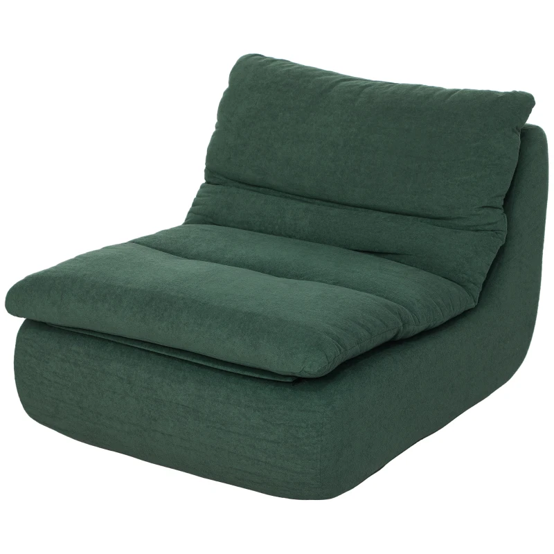 HOMCOM Sillón perezoso tipo chaise longue de 1 plaza con espuma monobloque de ultra alta densidad, soporta hasta 200 kg, 82x103x75 cm