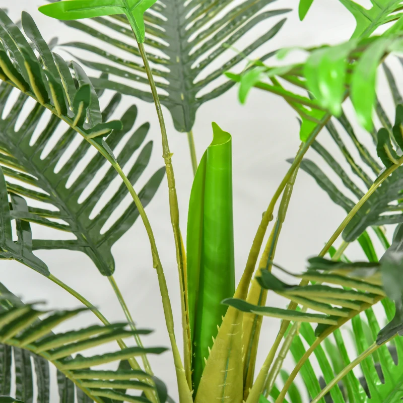 Outsunny Palmera Artificial 1,85 m Árbol Artificial Tronco Ramas Musgo Hojas Gran realismo Maceta Incluida