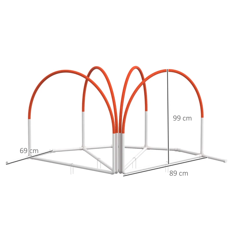 PawHut Lot de 4 piezas de equipamiento agility- hooper agility - arcos de entrenamiento para perro, obstáculo con bolsa de transporte