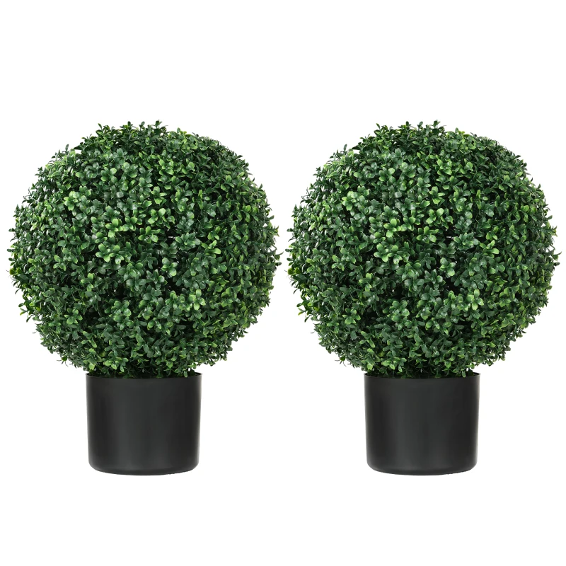 HOMCOM Planta artificial de boj en forma de bola, 52x40 cm, Verde