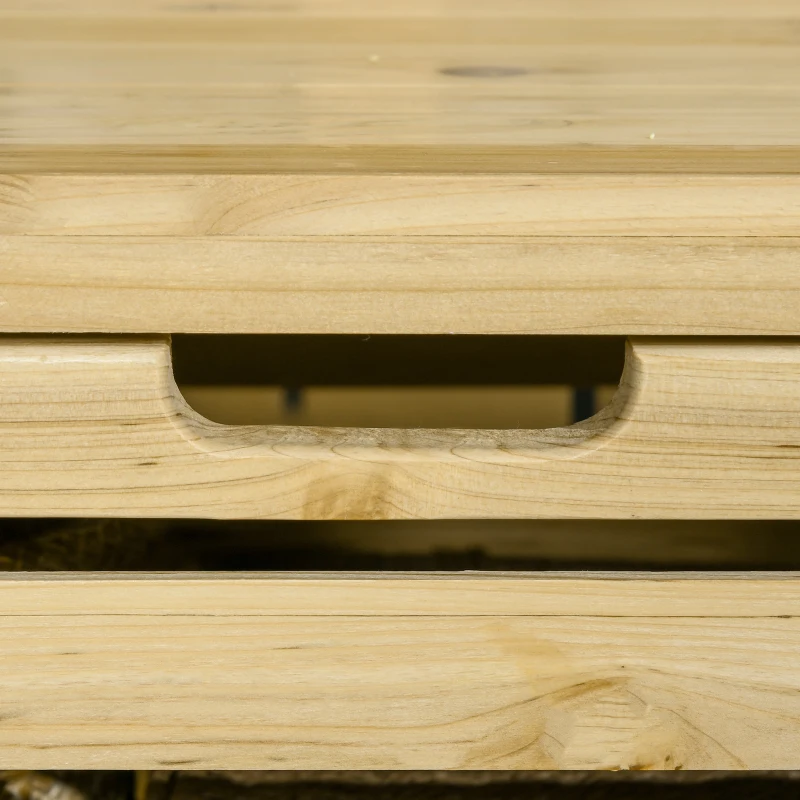 Outsunny Caja de Almacenamiento con Enrejado, 4 Estantes Colgantes, Puerta Magnética, Madera Maciza, Natural, 80x45x160 cm