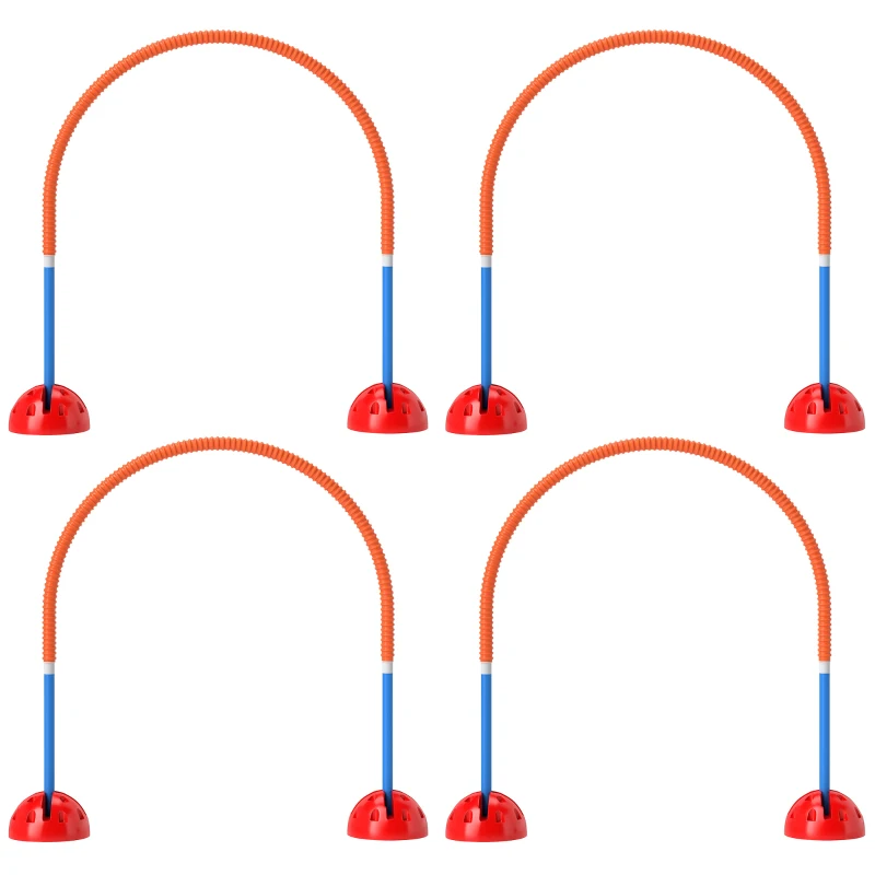 PawHut Juego de agilidad para perros de 4 piezas con 4 puertas de ancho ajustable, bolsa de transporte, para jardín, Azul