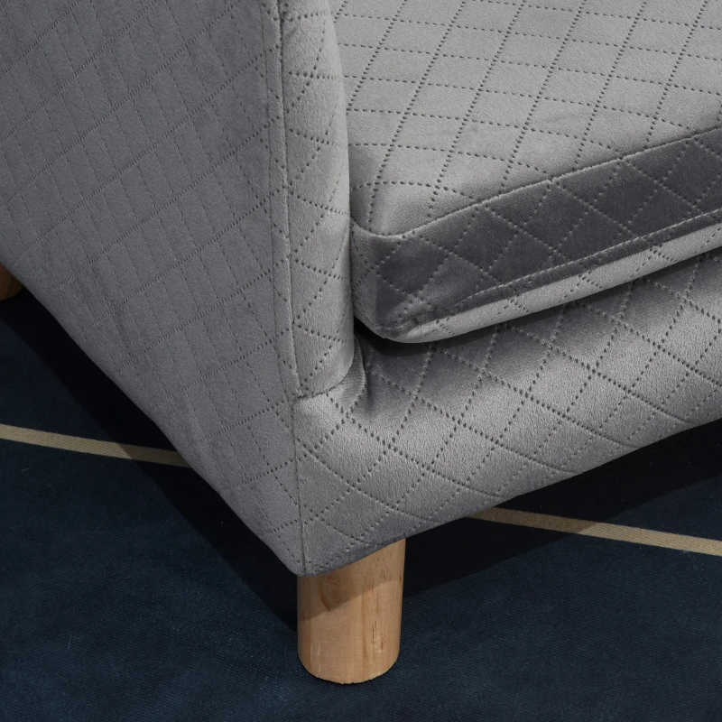 PawHut Sofá cama para perros diseño escandinavo con cojín mullido patas de madera maciza dim, 64x45x36 cm terciopelo Gris