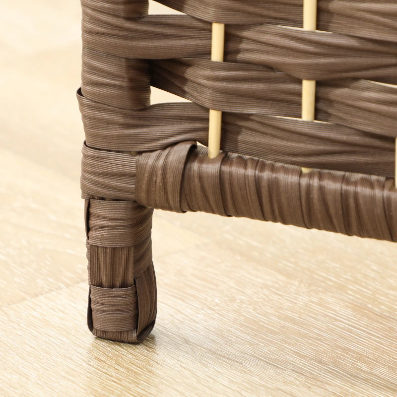 HOMCOM Biombo interior de madera 4 paneles separador de ambientes plegable para sala de estar dormitorio 180x180 cm Marrón