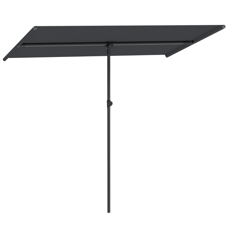 Outsunny Sombrilla de jardín con altura ajustable y giro de 180 grados con mástil de aluminio de 150x205cm en color gris oscuro