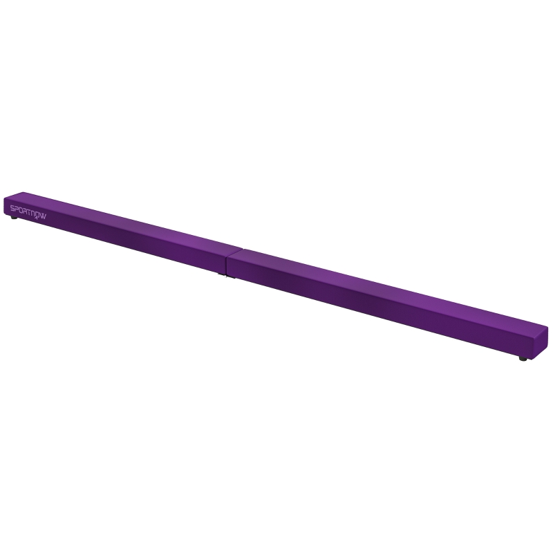 SPORTNOW Viga de gimnasia plegable de 210 cm en terciopelo, viga de equilibrio con base antideslizante, para niños y adultos, violeta