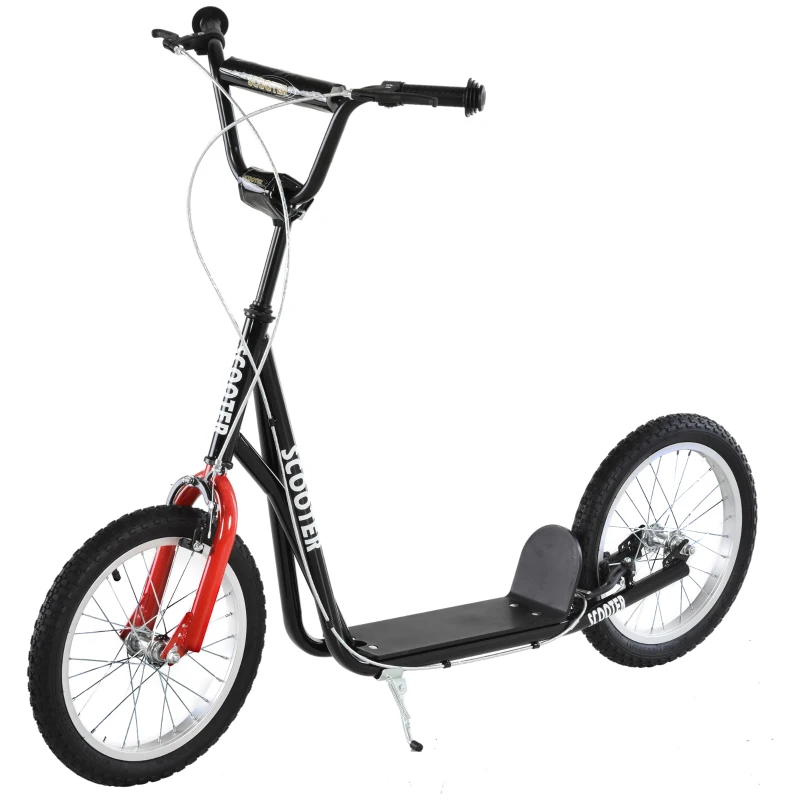 HOMCOM Patinete para niños con freno ajustable en altura Construcción ligera Negro