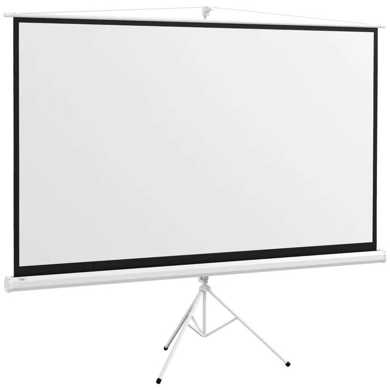 HOMCOM Pantalla de proyección 100 pulgadas con trípode ajustable en altura, pantalla 4K HD 16:9
