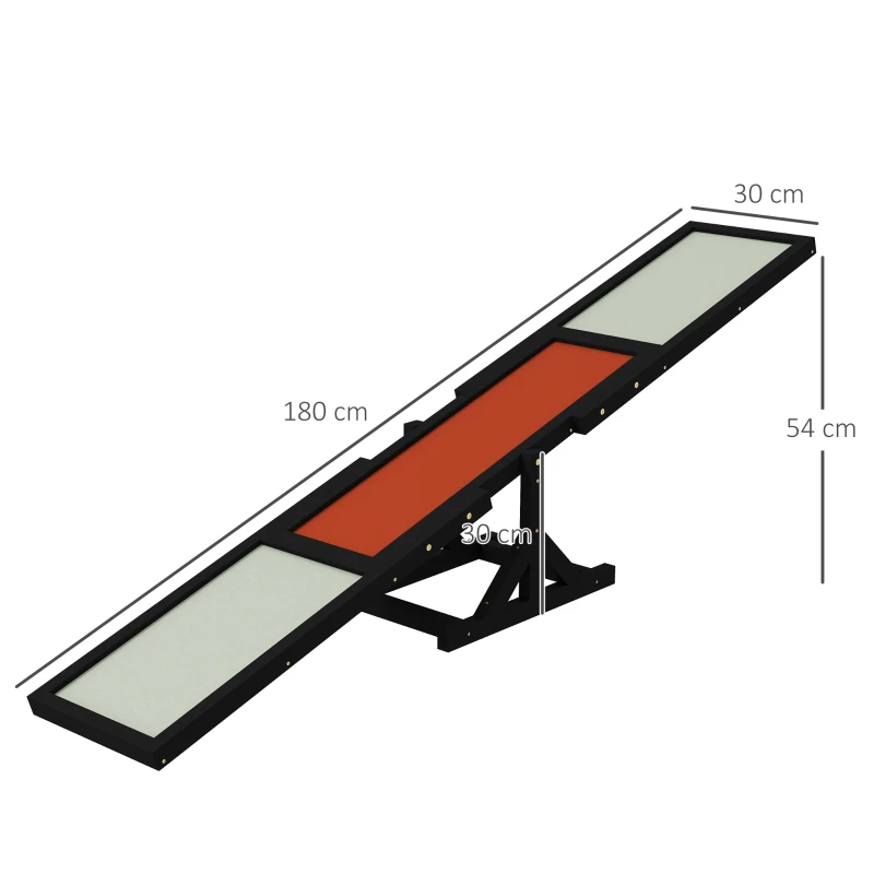PawHut Agility Sport para Perro Balanza Equipo de Entrenamiento para Perros Madera Pino Preaceitada Fieltro Asfáltico Antideslizante
