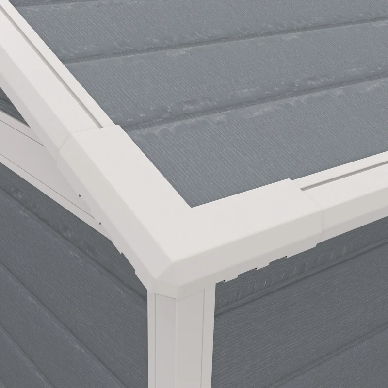 Outsunny Cobertizo de jardín cabanon en resina polipropileno 2,12 m² - 2 puertas 1 ventana y 1 rejilla de ventilación, techo inclinado