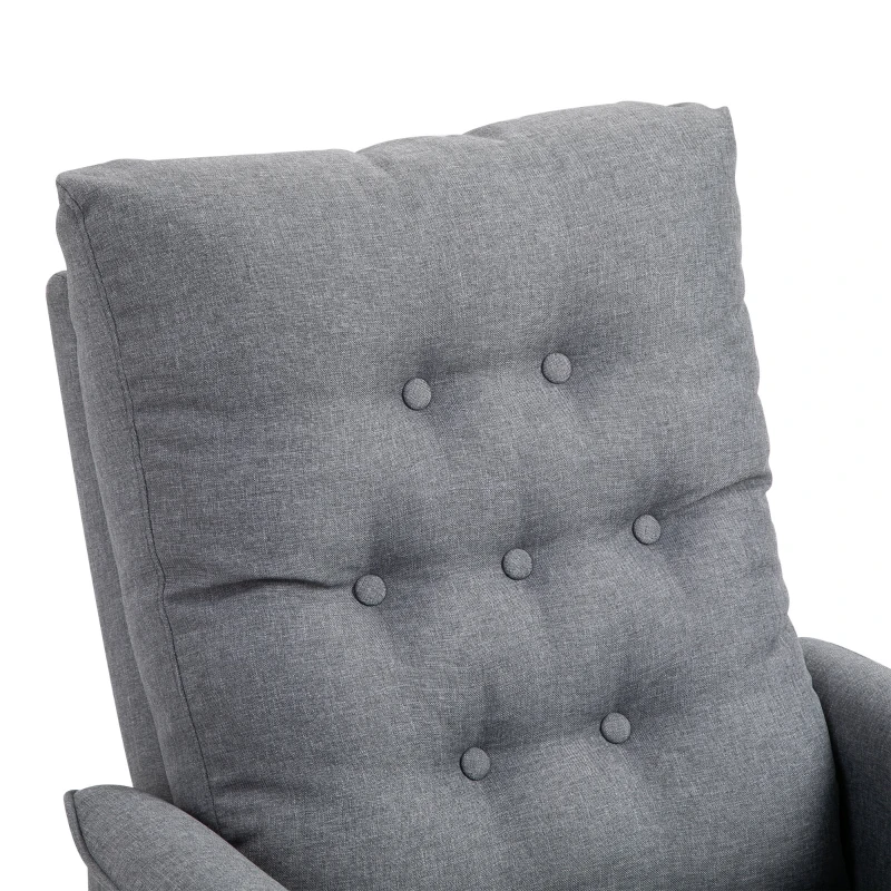 HOMCOM Sillón de Relax eléctrico Silla elevadora reclinable con Reposapiés Ajustable Lino Gris