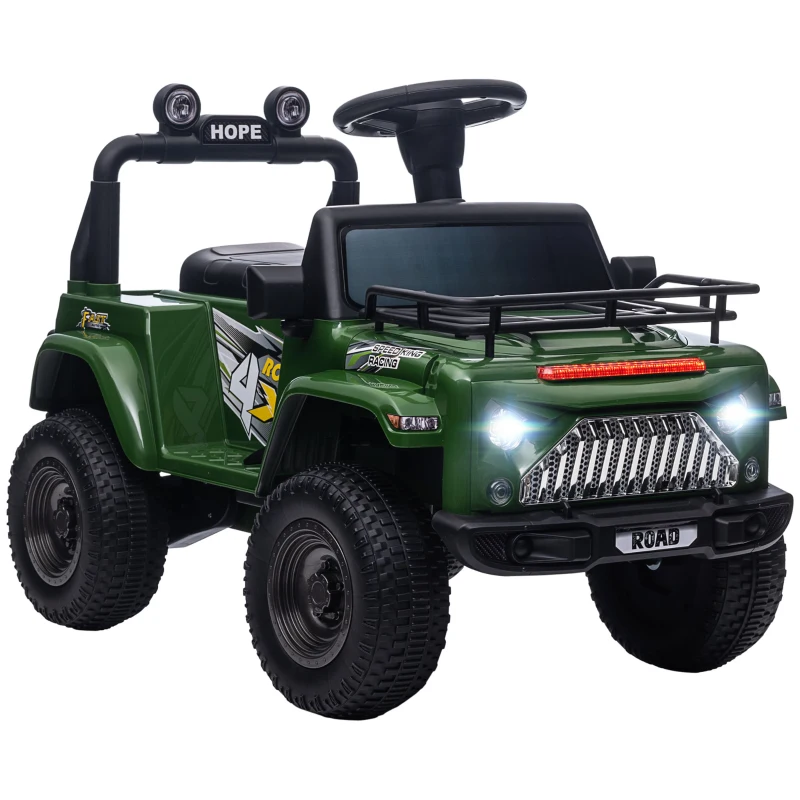 HOMCOM Coche 4x4 eléctrico para niños con maletero velocidad 3 km/h luces claxon música 3-5 años