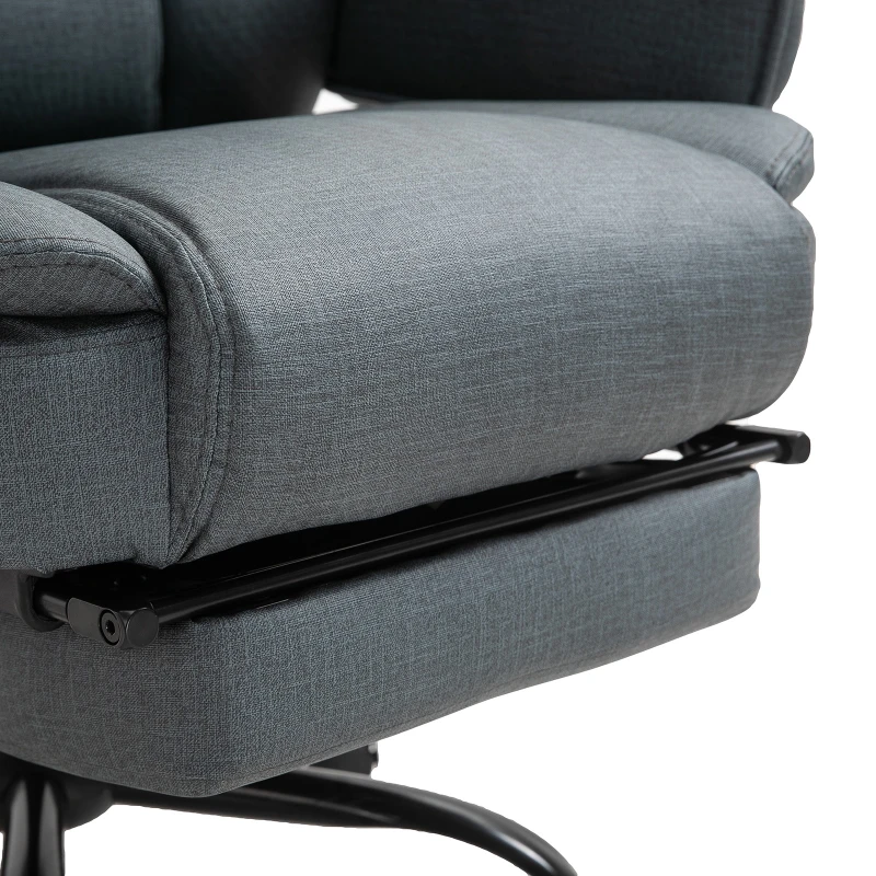 Vinsetto Bürostuhl Ergonomischer Chefsessel 360° Drehbar Computerstuhl höhenverstellbar mit Kopfstütze und gepolsterte Armlehnen mit Fußstütze Kunstleder 68 x 80 x 120–126 cm