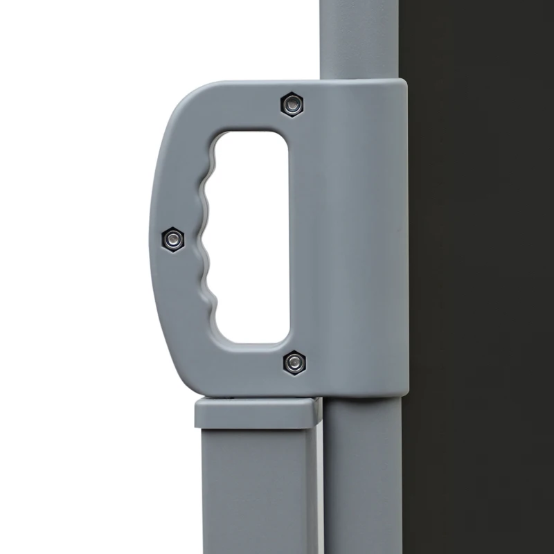 Outsunny Toldo Lateral Doble Panel de Ocultación retráctil 6x1,80 m Poliéster Anti-UV Gris y Negro