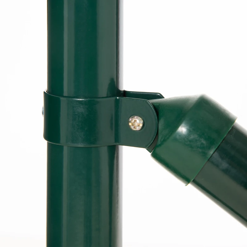 Outsunny Malla de Alambre Soldada Entremado 7,3x6,3 cm Altura 2 m Longitud 10 m postes, Refuerzos Incluidos Acero revestimiento PVC