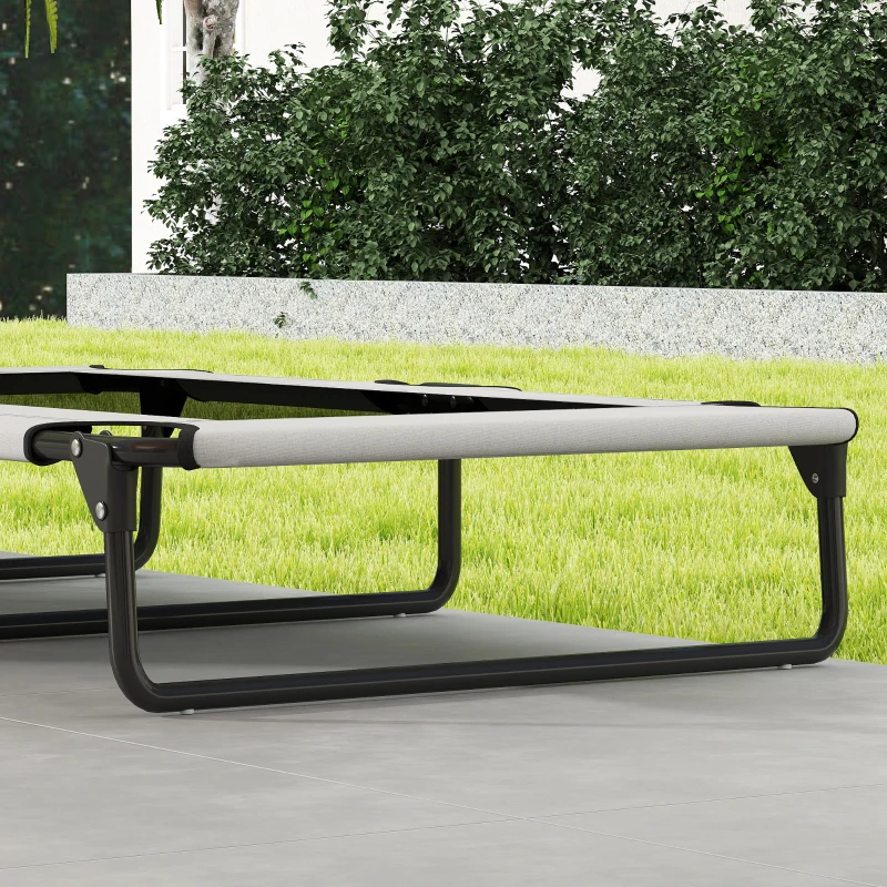 PawHut Cama para Perros Plegable Elevada Portátil, Cama para Mascotas con Malla Transpirable, para Perros Grandes, Gris Claro