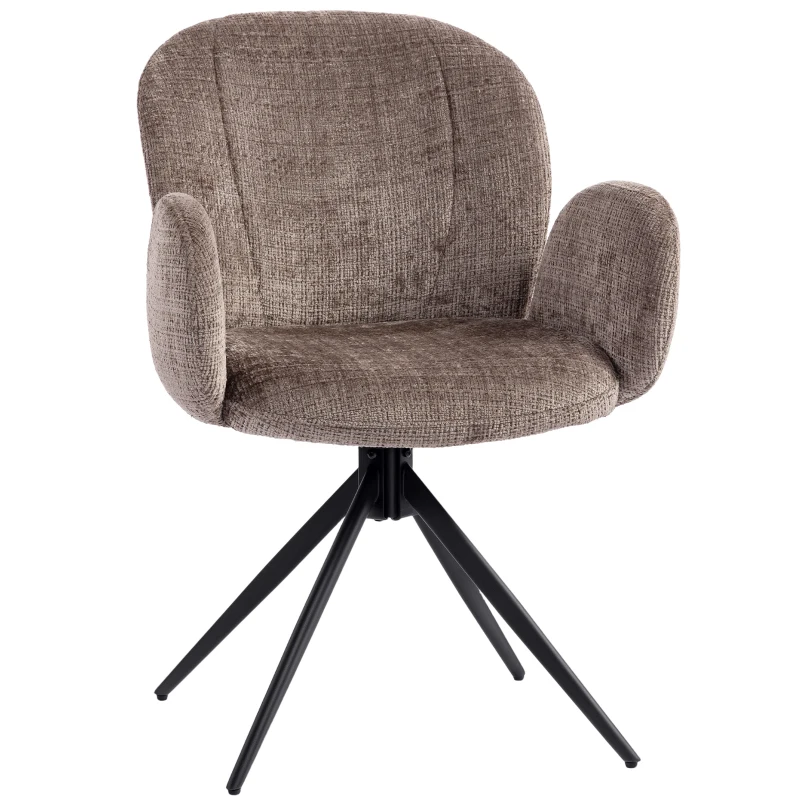 HOMCOM Silla de oficina ergonómica, silla de oficina con asiento giratorio de retorno automático, 60 x 66 x 86,5 cm, marrón claro