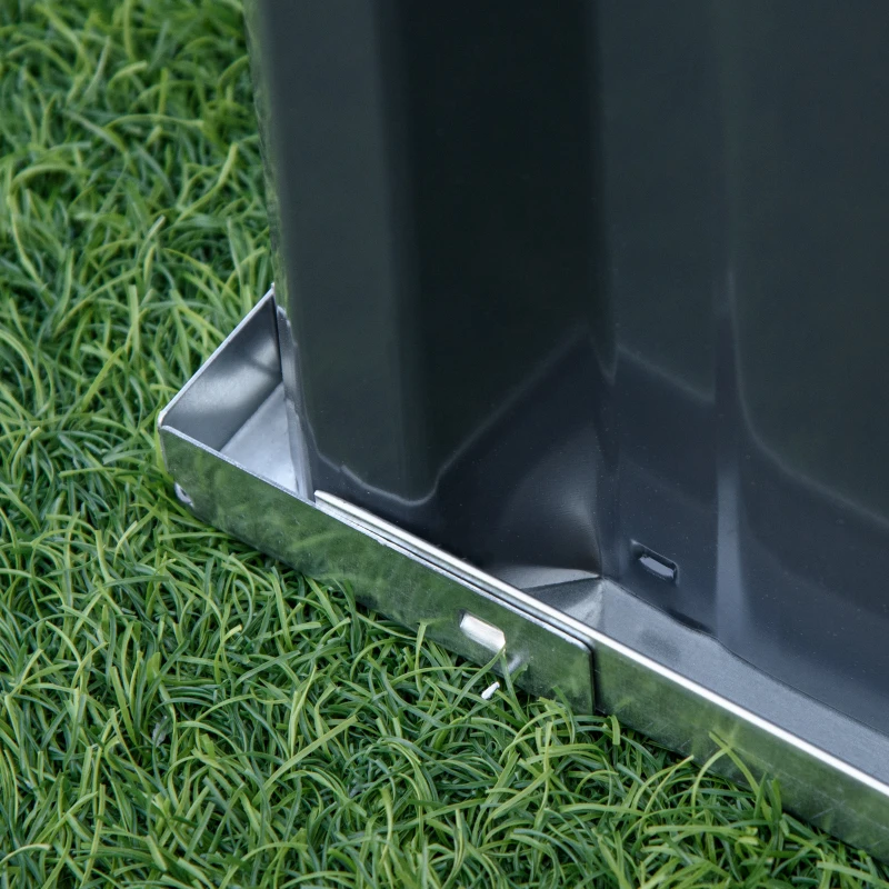 Outsunny Jardinera Elevada de Acero DIY Huerto con Guantes Plantas Hierbas Flores para Balcón Jardín Gris Oscuro 258x90x30 cm