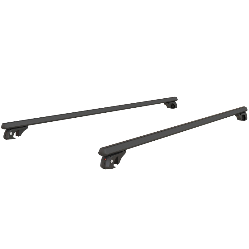 HOMCOM Barras de techo de coche transversales portaequipajes con cerradura 2 llaves incluidas aleación de aluminio Negro