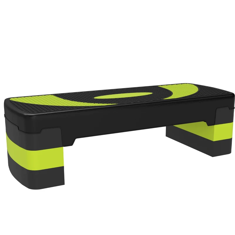HOMCOM Stepper aeróbico, ajustable en altura, para interiores y exteriores, capacidad de hasta 150 kg, 80 x 31 x 10-20 cm, Verde