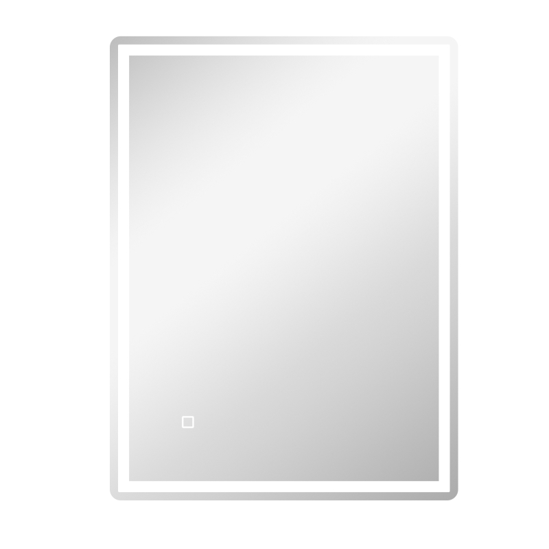 HOMCOM Espejo de baño con iluminación LED, Botón táctil, función antivaho, 60x80x4 cm, Blanco
