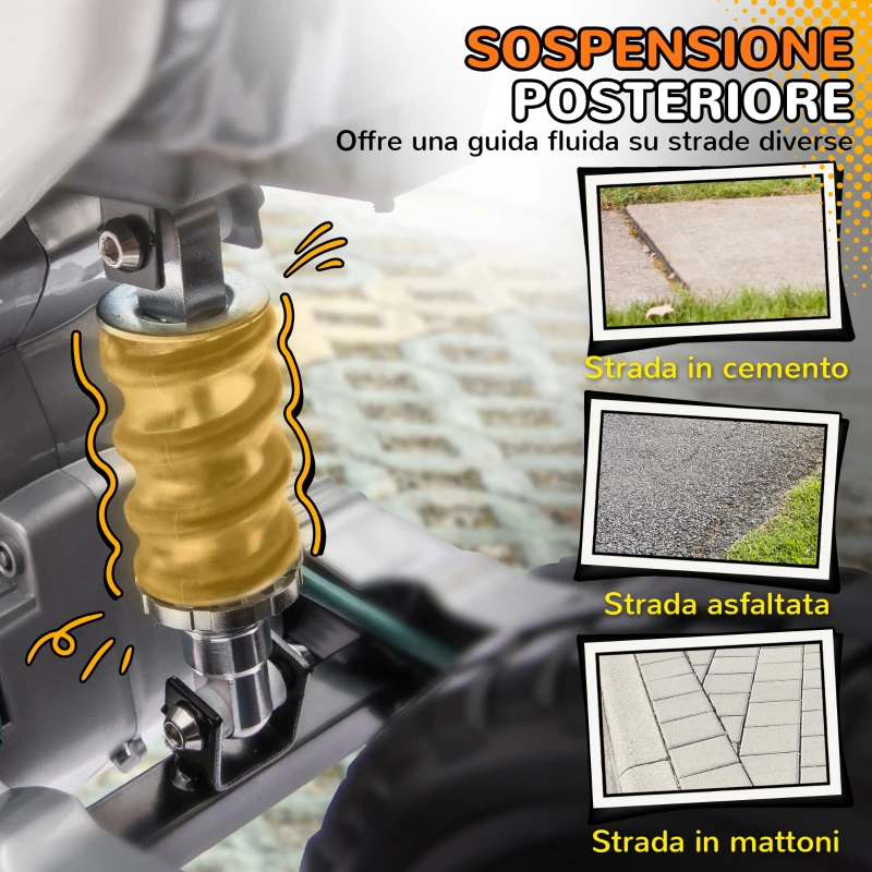 AIYAPLAY Moto Elettrica per Bambini con Rotelle Rimovibili, Sospensioni, Suoni e Indicatore di Carica, Arancione