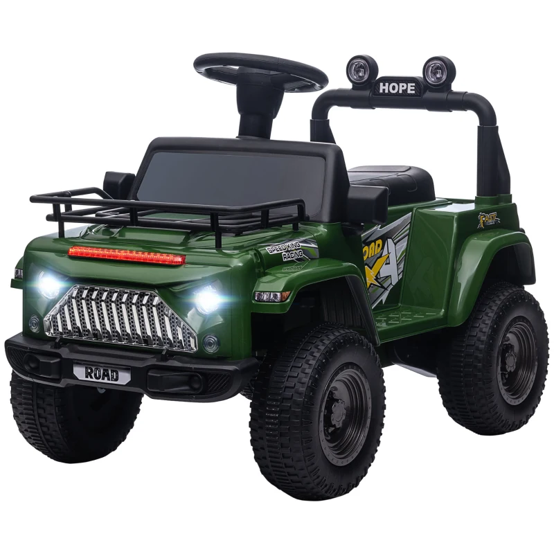 HOMCOM Coche 4x4 eléctrico para niños con maletero velocidad 3 km/h luces claxon música 3-5 años
