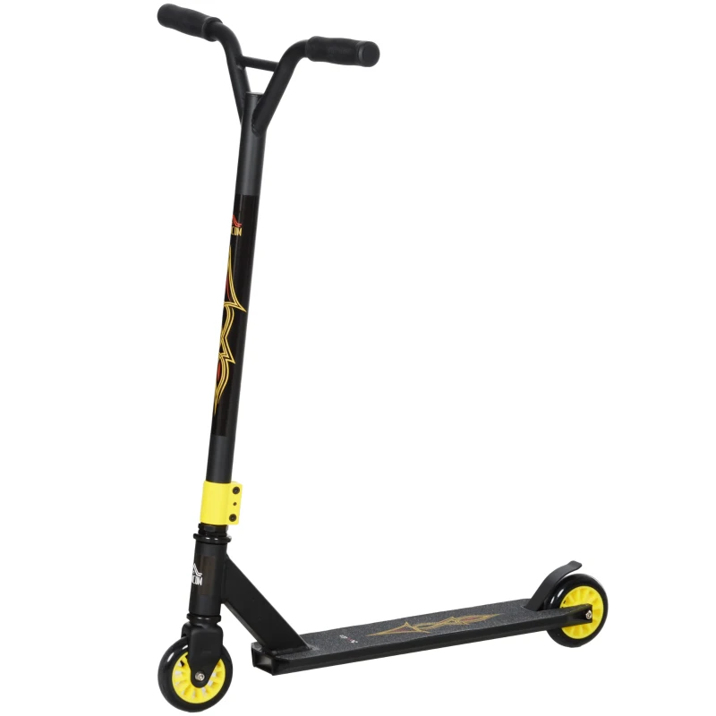 HOMCOM Pro Scooter Acrobática, Tretroller para trucos de freestyle, Aluminio, Metal, Cuero Sintético, para niños y adultos, Oro