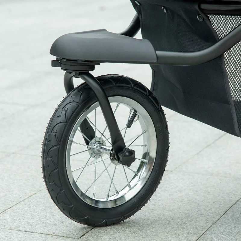 PawHut Carrinho para Cães Dobrável para Cães Médios e Pequenos com Cesta de Armazenamento Capota Ajustável 111x58x107 cm Azul