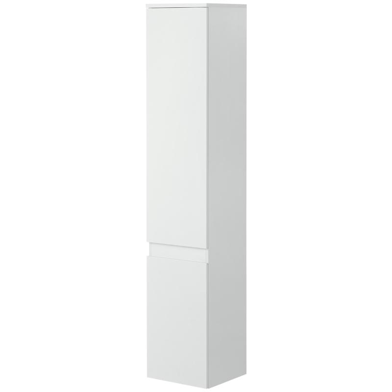 kleankin Mueble columna de almacenamiento baño 2 armarios 3 estantes ajustables estilo contemporáneo 30x28x152,5 cm Blanco