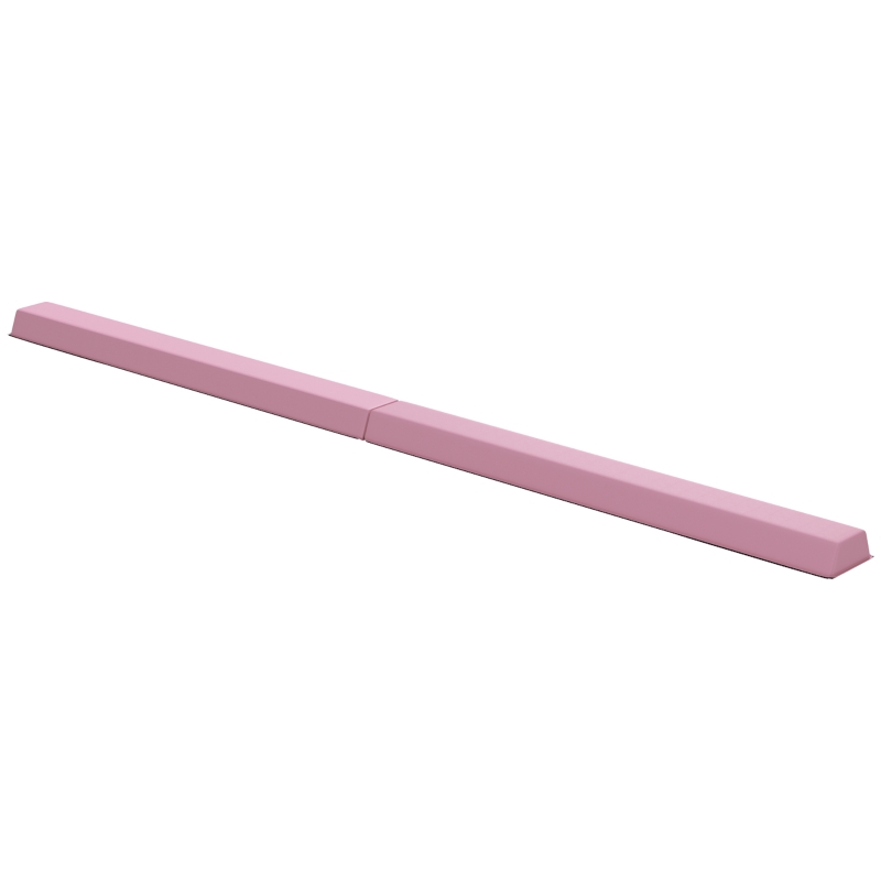 SPORTNOW Barra de Equilibrio 2,4 m, plegable, suelo antideslizante, para más de 3 años, hasta 80 kg, Rosa