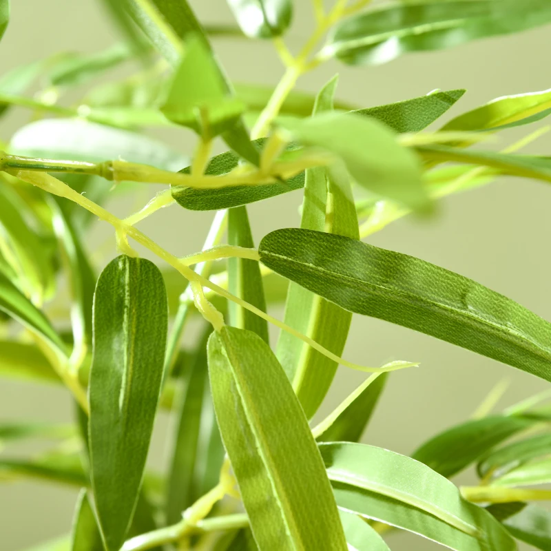 HOMCOM Planta artificial Bambú árbol artificial altura 180 cm con maceta, decoración interior, muy realista