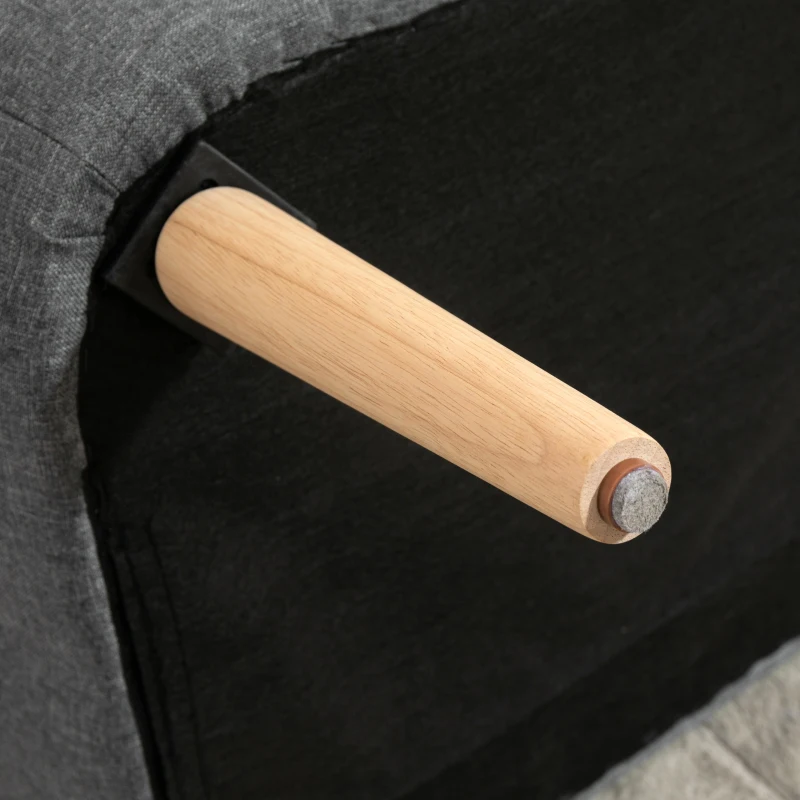 HOMCOM Sofá de 2 Plazas, Acolchado Suave, Tapizado Fácil de Limpiar, Hasta 150 kg, 117x56,5x77 cm, Gris Claro