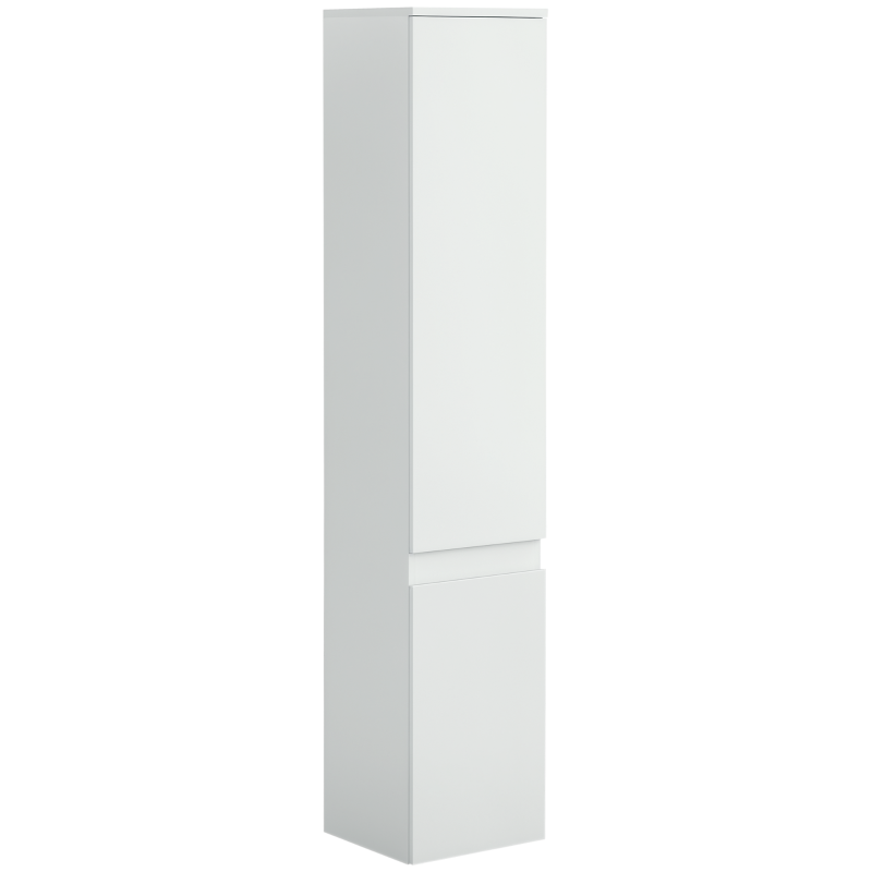 kleankin Mueble columna de almacenamiento baño 2 armarios 3 estantes ajustables estilo contemporáneo 30x28x152,5 cm Blanco