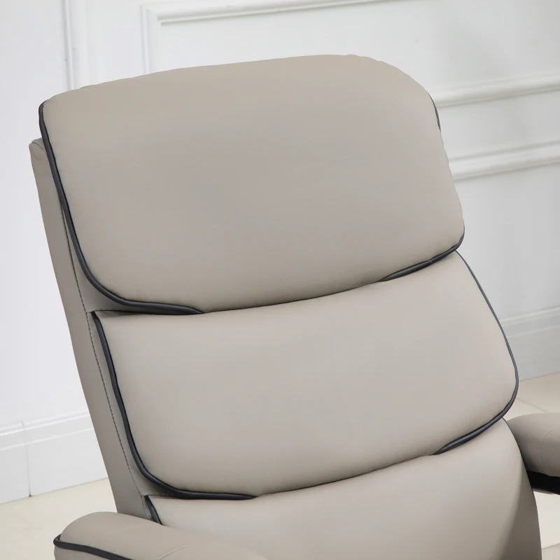 HOMCOM Sillón relax con puff, sillón TV con respaldo reclinable, giratorio a 360° asiento acolchado cómodo, Gris