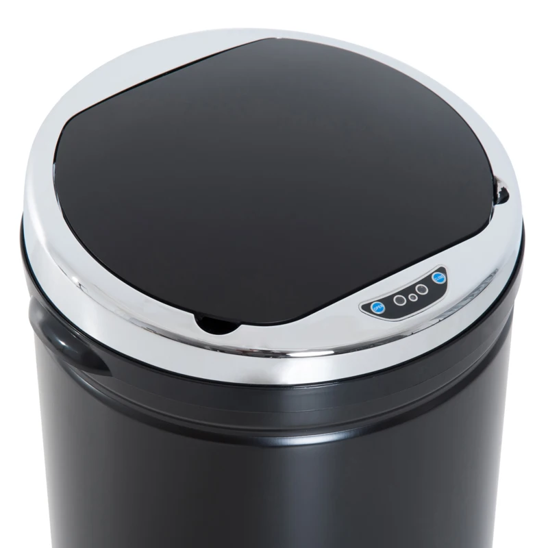 HOMCOM Cubo de Basura Automático 42 L, Cubo de Basura de Cocina en Acero Galvanizado con Sensor de Movimiento y Cubo Interno Extraíble