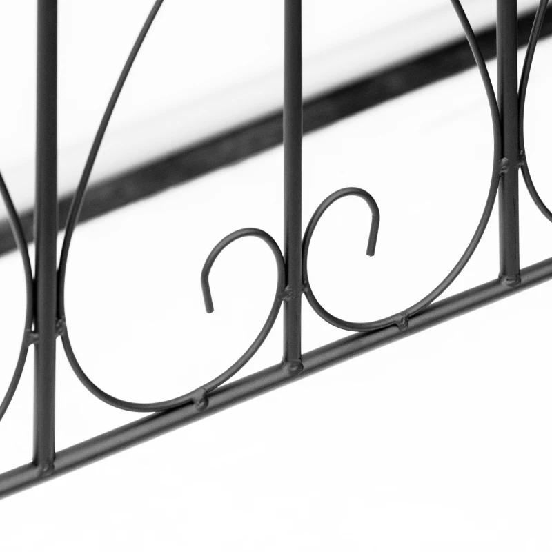 Outsunny Conjunto de 5 vallas de jardín decorativas de alambre metálico resistente al óxido para exterior, Negro