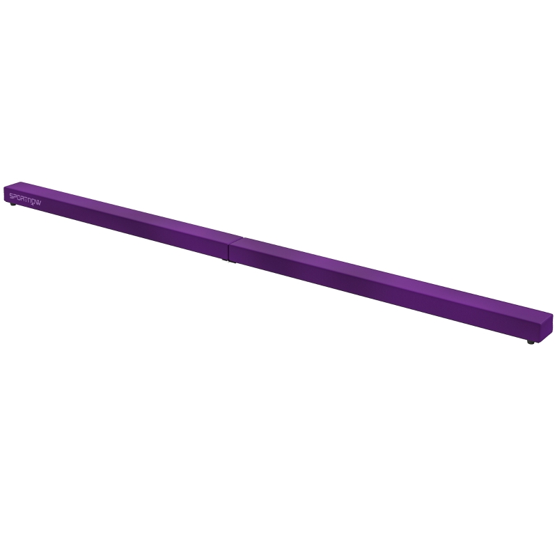 SPORTNOW Barra de equilibrio plegable de 240 cm en terciopelo, con base antideslizante, para niños y adultos, violeta