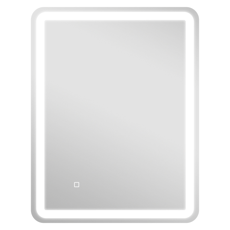 HOMCOM Espejo de baño rectangular LED función antivaho brillo ajustable función memoria 70 x 90 cm plata