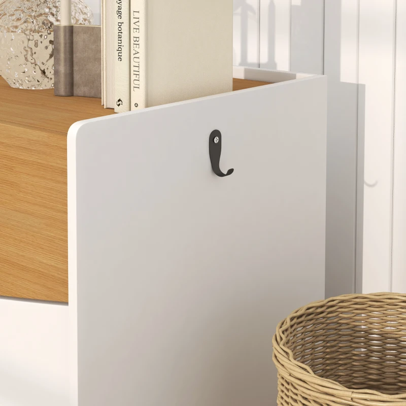 PawHut Cutie de pisici, extensibilă, design de dulap, sertar nisip, 78x50x51cm, Stejar/Alb