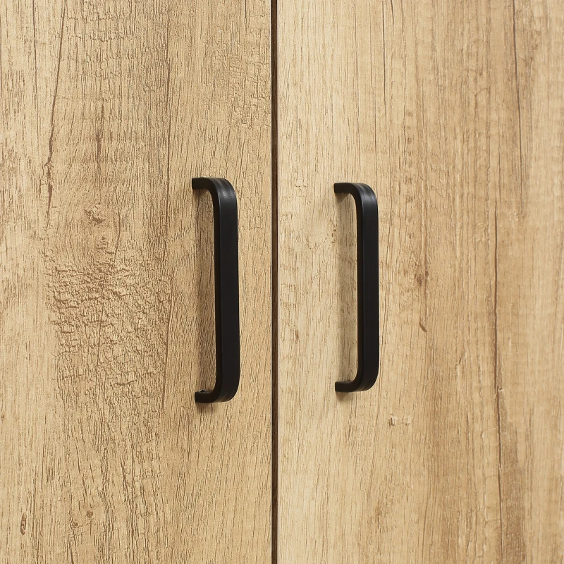 HOMCOM Bufet armoire de cuisine multi-stocare cu dulap și rafturi reglabile din lemn și oțel 75 x 35 x 175 cm