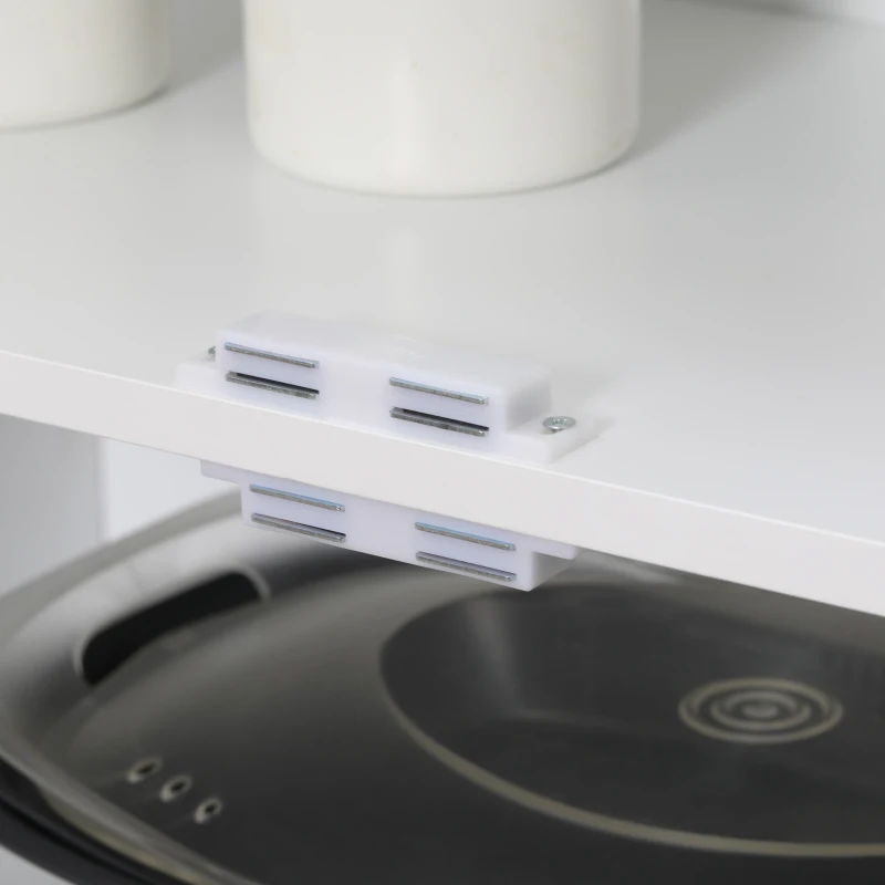 HOMCOM Armoire de cuisine buffet de salle à manger cu 4 uşi 6 rafturi de depozitare stil modern 76 x 40 x 177 cm alb