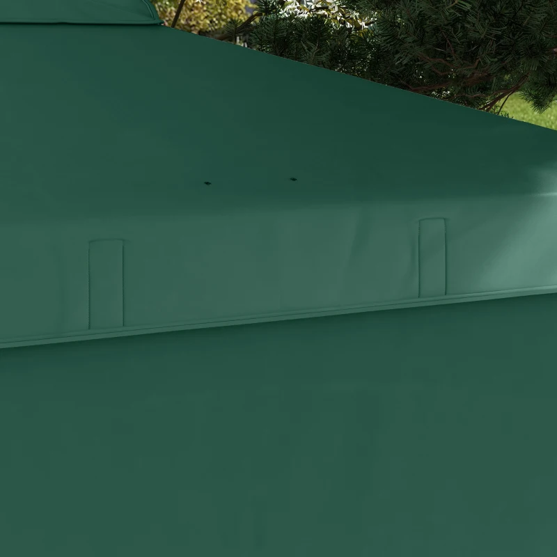 Outsunny Cort Pliabil de Grădină de 2,5x2,5 m cu Înălțime Reglabilă Anti-UV cu 1 Perete Lateral și Săculeți cu Nisip Verde