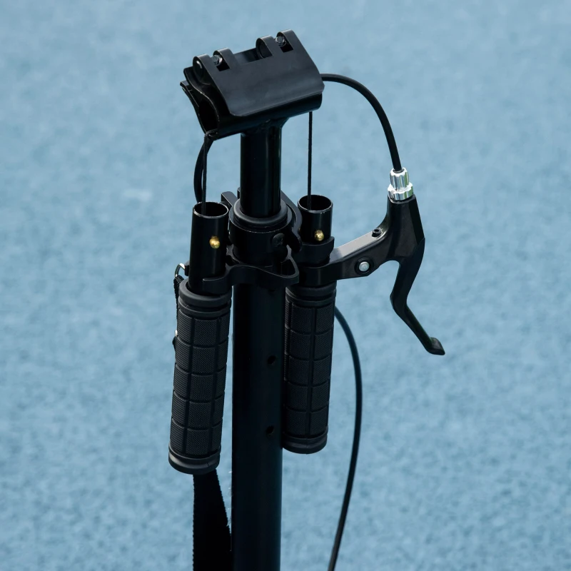 HOMCOM Scuter pliabil pentru adulți +14 ani cu ghidon reglabil, roți mari de 20 cm, amortizor și frână dublă din aluminiu - verde