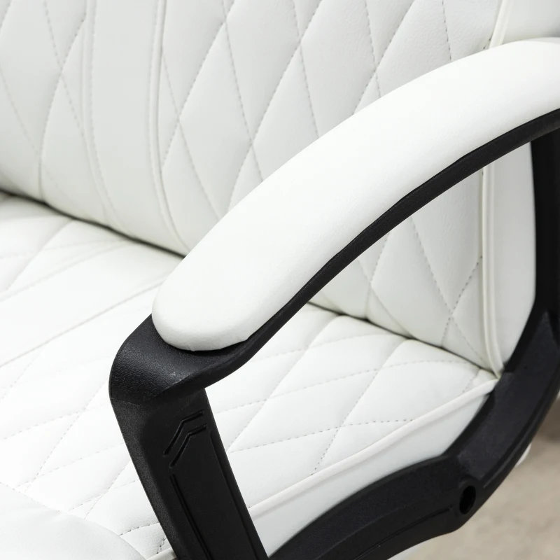 Vinsetto Scaun de Birou cu Spătar Înalt Înălțime Ajustabilă și Funcție de Înclinare 65x65x102-112,5 cm Crem