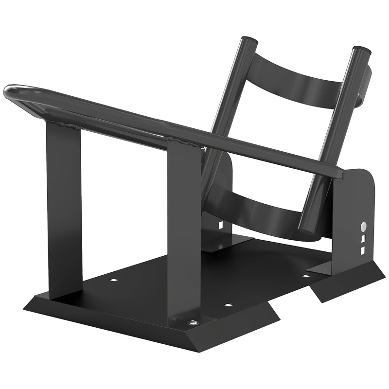 HOMCOM Cale de roată pentru motocicletă, cațărătoare de motocicletă din oțel, suport de transport cu 3 găuri reglabile în înălțime 27 x 71,5 x 33,5 cm negru